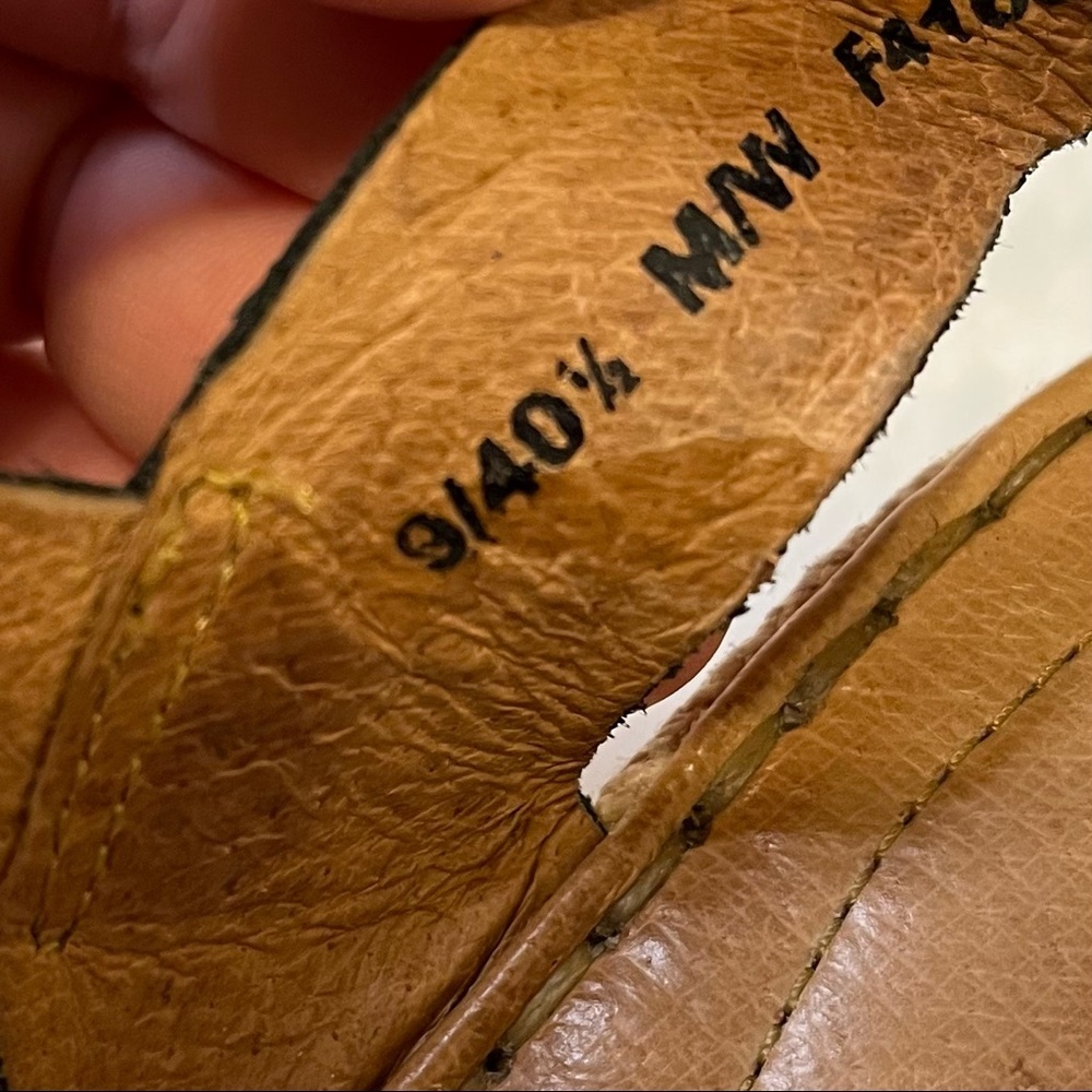 Born Nectar Brown Black Leather Two Tone Open Toe Wedge Sandal Women Size 9 - Picture 13 of 13